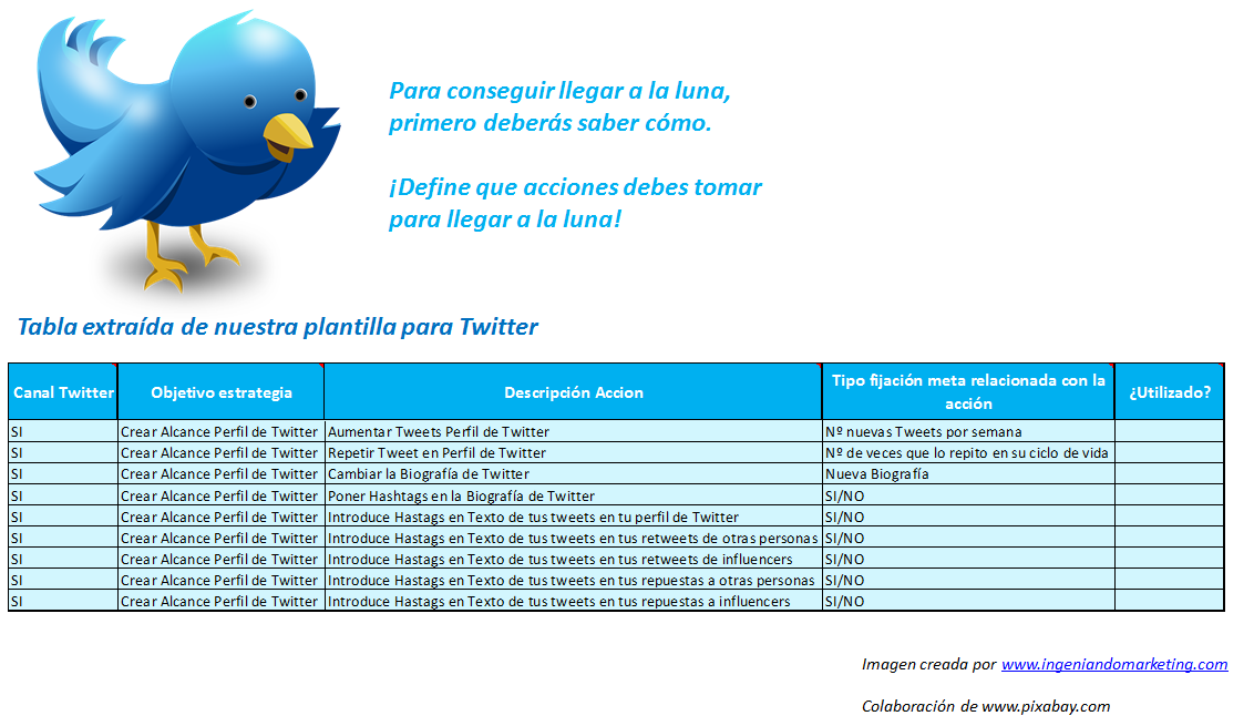 Acciones Fase Awareness Twitter